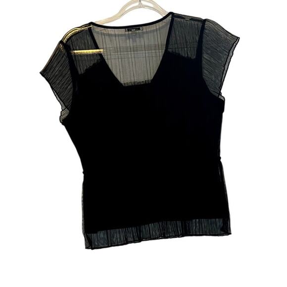 Black Swan Black Retro Peplum Top M - Picture 2 of 3